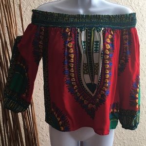 NWOT. Multi colored festive top.